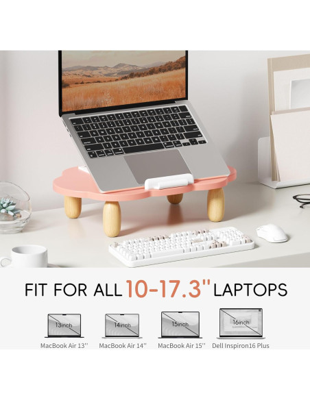 Soporte para Laptop Ajustable AFOOYO Nube Rosa 10-17.3"
