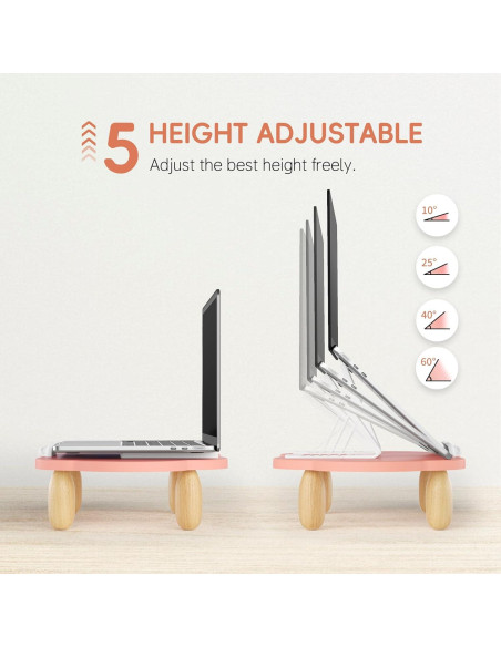 Soporte para Laptop Ajustable AFOOYO Nube Rosa 10-17.3"