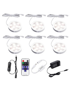 AIBOO Luz LED Bajo Gabinete 6 Piezas 4000K Regulable