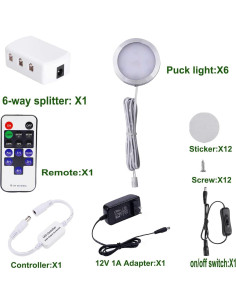 AIBOO Luz LED Bajo Gabinete 6 Piezas 4000K Regulable 2