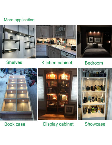 AIBOO Luz LED Bajo Gabinete 6 Piezas 4000K Regulable