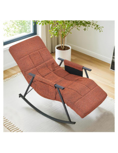 Silla Mecedora Reclinable VECELO con Reposapiés - Marrón Oscuro
