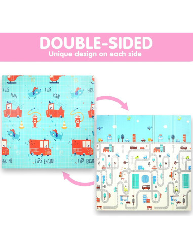 Alfombra de Juego Impermeable BAMMAX 178x198 cm Coches