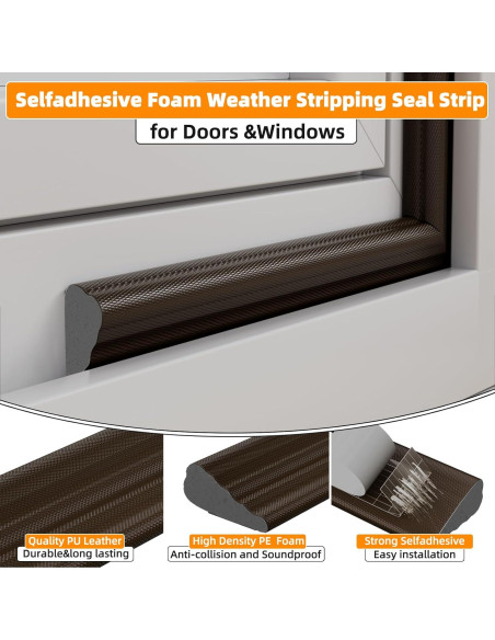 Tira de Espuma Aislante Cuysfead 2.99m para Ventanas y Puertas