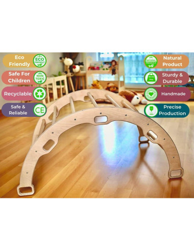 Arco de Escalada KIDODIDO de Madera con 2 Rampas - Parque Infantil