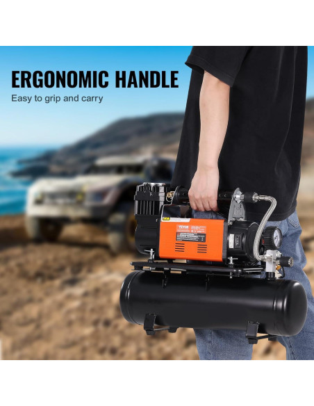 Compresor de Aire VEVOR 12V 150PSI con Tanque 6L y Manómetro