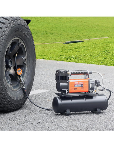 Compresor de Aire VEVOR 12V 150PSI con Tanque 6L y Manómetro