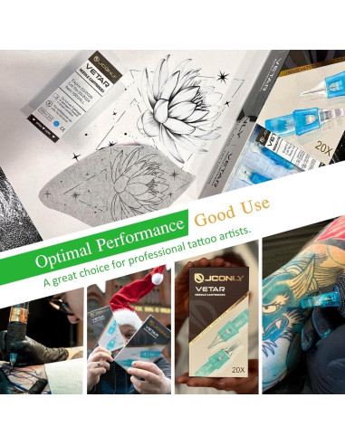 Agujas de Cartucho Vetar Tattoo Jconly - Paquete de 20 Piezas