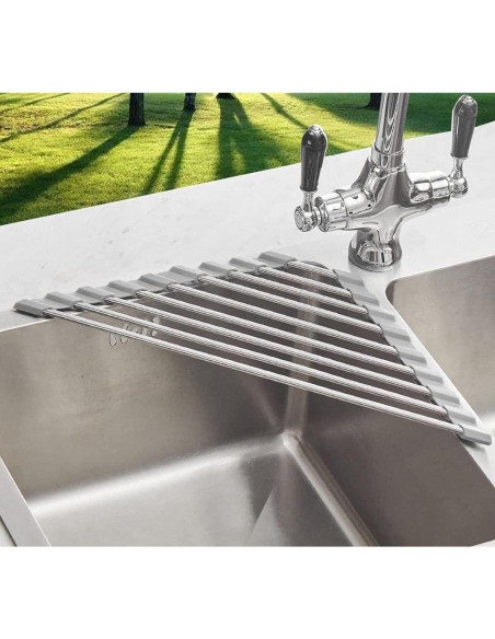 Escurridor de Platos Plegable Triangular ALIMART Acero Inoxidable