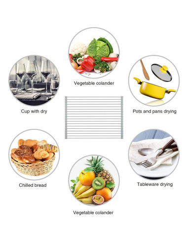 Escurridor de Platos Plegable Triangular ALIMART Acero Inoxidable