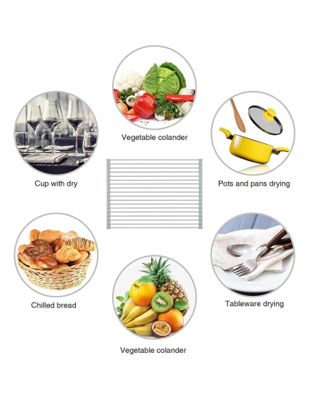 Escurridor de Platos Plegable Triangular ALIMART Acero Inoxidable