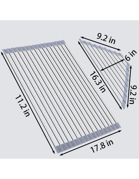Escurridor de Platos Plegable Triangular ALIMART Acero Inoxidable