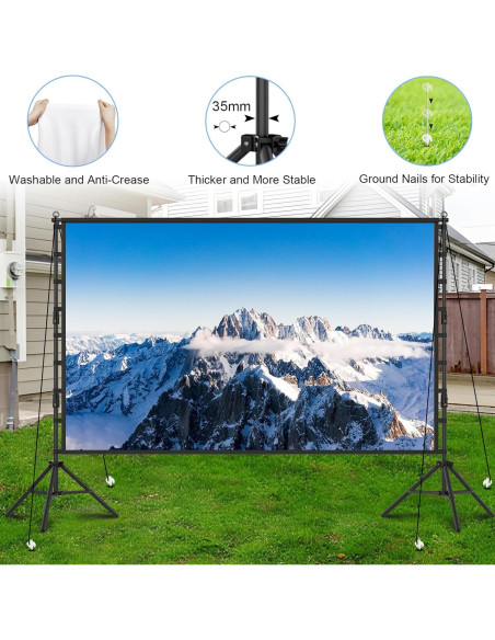 Pantalla de proyector 200" Towond HD Doble Cara 16:9 Portátil