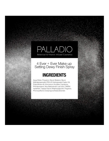 Spray Fijador de Maquillaje Palladio 100 ml Acabado Radiante