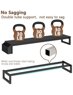 Soporte Elevador para Doble Monitor LAND-VOI 105.4 cm Negro 2