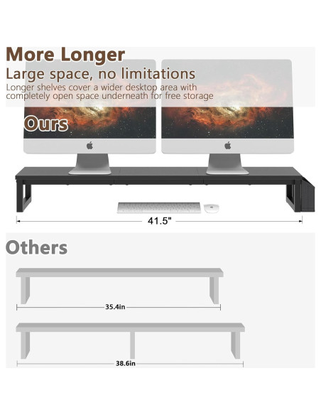 Soporte Elevador para Doble Monitor LAND-VOI 105.4 cm Negro