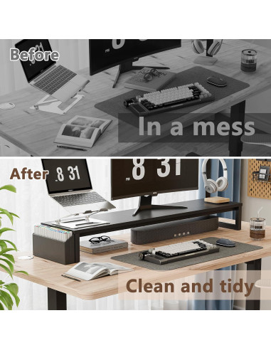 Soporte Elevador para Doble Monitor LAND-VOI 105.4 cm Negro