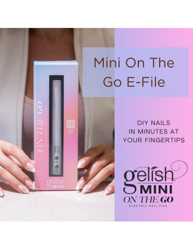 Lima de Uñas Eléctrica Gelish MINI - Portátil, 12 Puntas, 6 Bandas