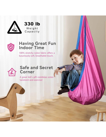 Silla de columpio para niños Bathonly rosa frambuesa 45 kg