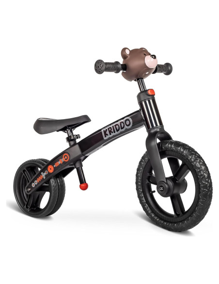 Bicicleta de Equilibrio KRIDDO para Niños 2 a 5 Años Negra
