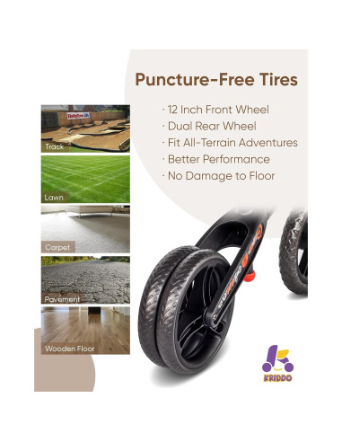 Bicicleta de Equilibrio KRIDDO para Niños 2 a 5 Años Negra