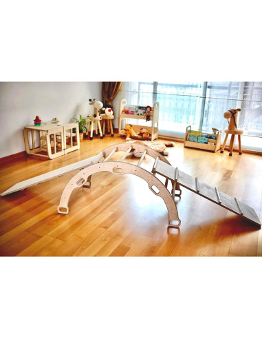 Arco de Escalada Montessori Kidodido con Rampas y Almohada Dino