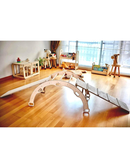 Arco de Escalada Montessori Kidodido con Rampas y Almohada Dino