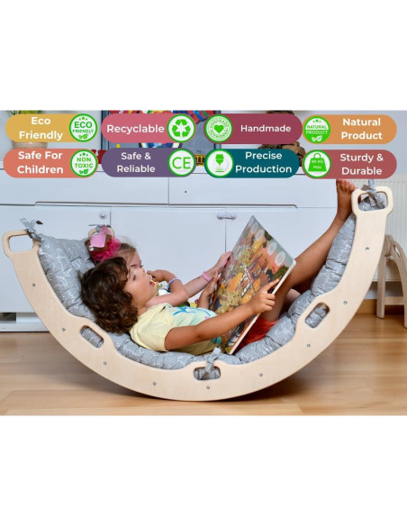 Arco de Escalada Montessori Kidodido con Rampas y Almohada Dino