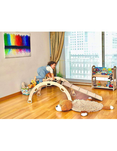 Arco de Escalada Montessori Kidodido con Rampas y Almohada Dino