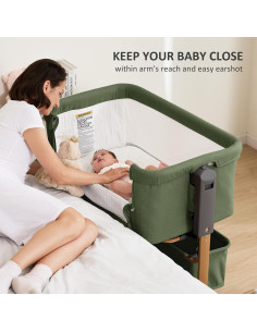 Cuna 3 en 1 LovliTod Baby Verde Oscuro Ajustable 6 Alturas 2