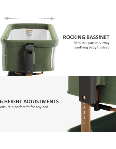 Cuna 3 en 1 LovliTod Baby Verde Oscuro Ajustable 6 Alturas