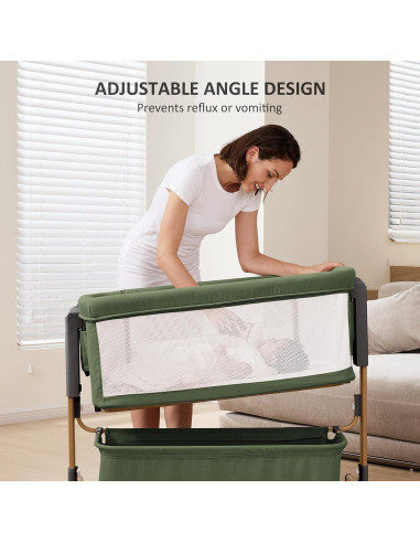 Cuna 3 en 1 LovliTod Baby Verde Oscuro Ajustable 6 Alturas