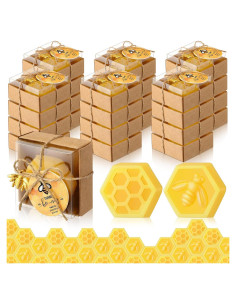 24 Jabones de Panal Dimsile para Baby Shower con Cajas