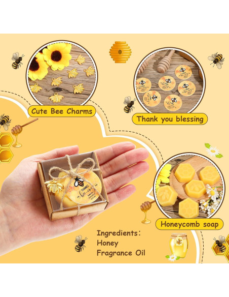 24 Jabones de Panal Dimsile para Baby Shower con Cajas