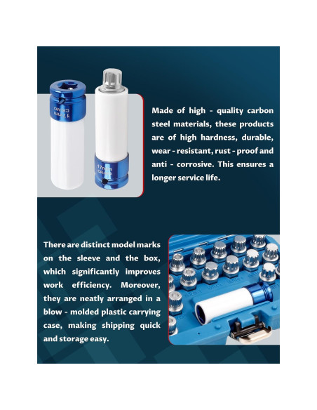 Kit de Eliminación de Bloqueo de Rueda Ntoauto 21 Piezas 12.7mm