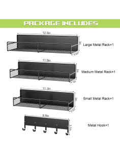 Estantes Magnéticos de Metal DTUQYX - Paquete de 4, 10.16 cm 2