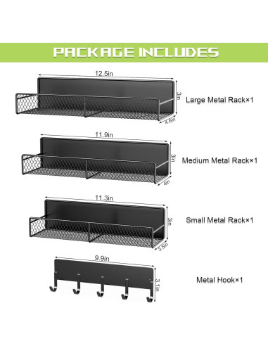 Estantes Magnéticos de Metal DTUQYX - Paquete de 4, 10.16 cm