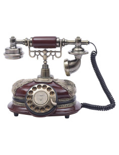 Teléfono Vintage Kreiaoer Disco Rotatorio Decorativo 16x25cm