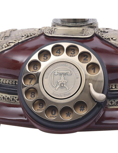 Teléfono Vintage Kreiaoer Disco Rotatorio Decorativo 16x25cm