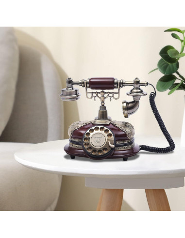 Teléfono Vintage Kreiaoer Disco Rotatorio Decorativo 16x25cm