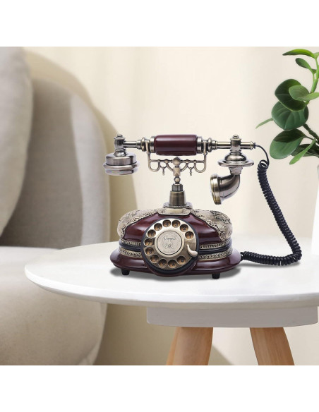Teléfono Vintage Kreiaoer Disco Rotatorio Decorativo 16x25cm