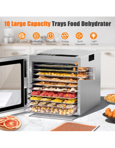 Deshidratador de Alimentos YASHE FD-1013A 10 Bandejas 850W