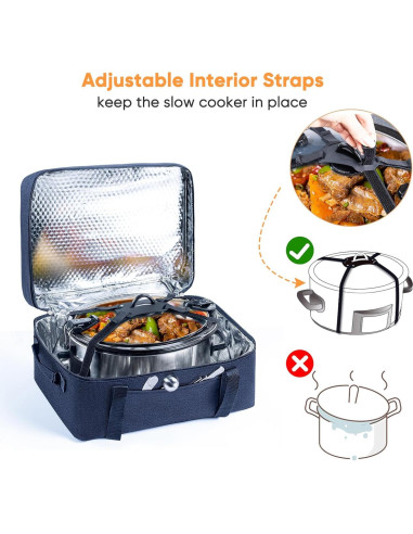 Bolsa de Transporte para Olla de Cocción Lenta BAGSPRITE 6-8 Qt Negra