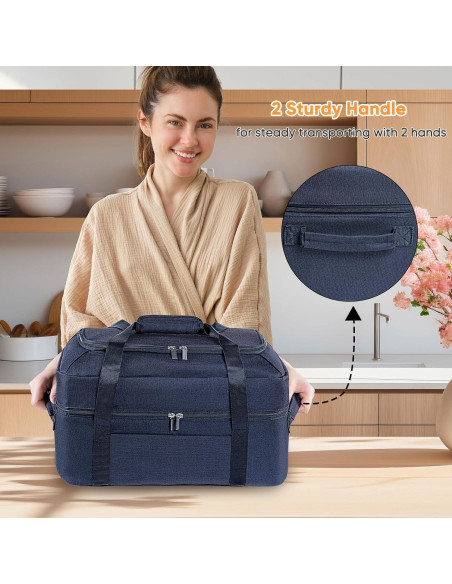 Bolsa de Transporte para Olla de Cocción Lenta BAGSPRITE 6-8 Qt Negra