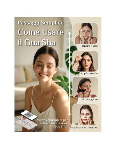 Herramienta Gua Sha Facial Rena Chris Obsidiana Negra 8.2cm