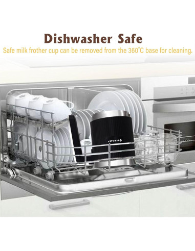 Espumador de Leche Eléctrico Huogary D02 5-en-1 350ml Negro