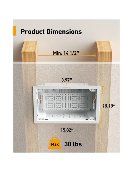 Caja de Medios Empotrada Perlegear 22.86 cm con Kit de Instalación