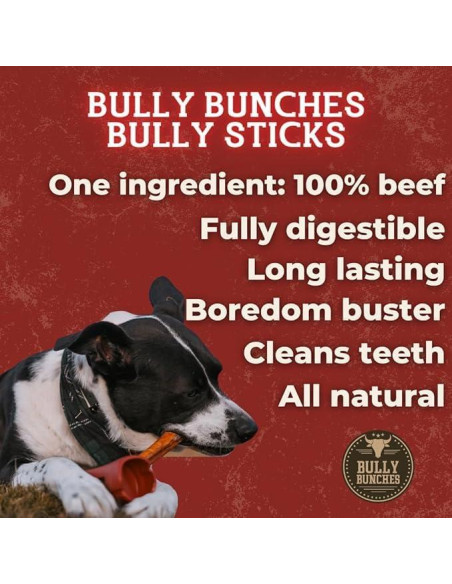Palos de Bully 15.24 cm Bully Bunches 100% Carne de Res