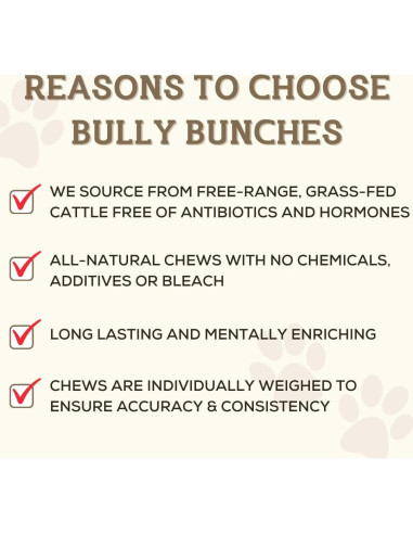 Palos de Bully 15.24 cm Bully Bunches 100% Carne de Res