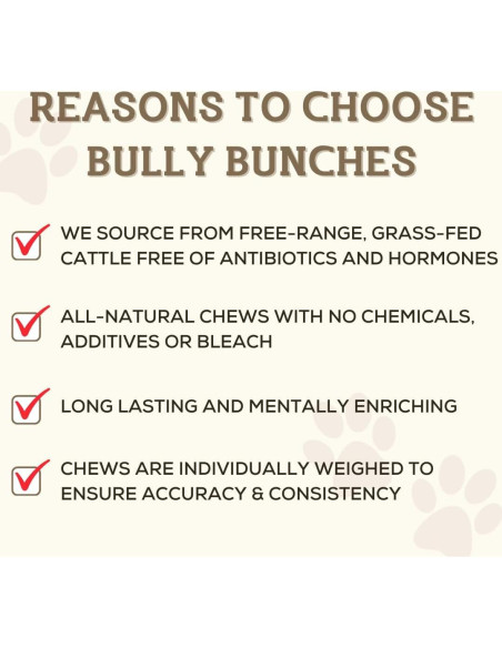 Palos de Bully 15.24 cm Bully Bunches 100% Carne de Res